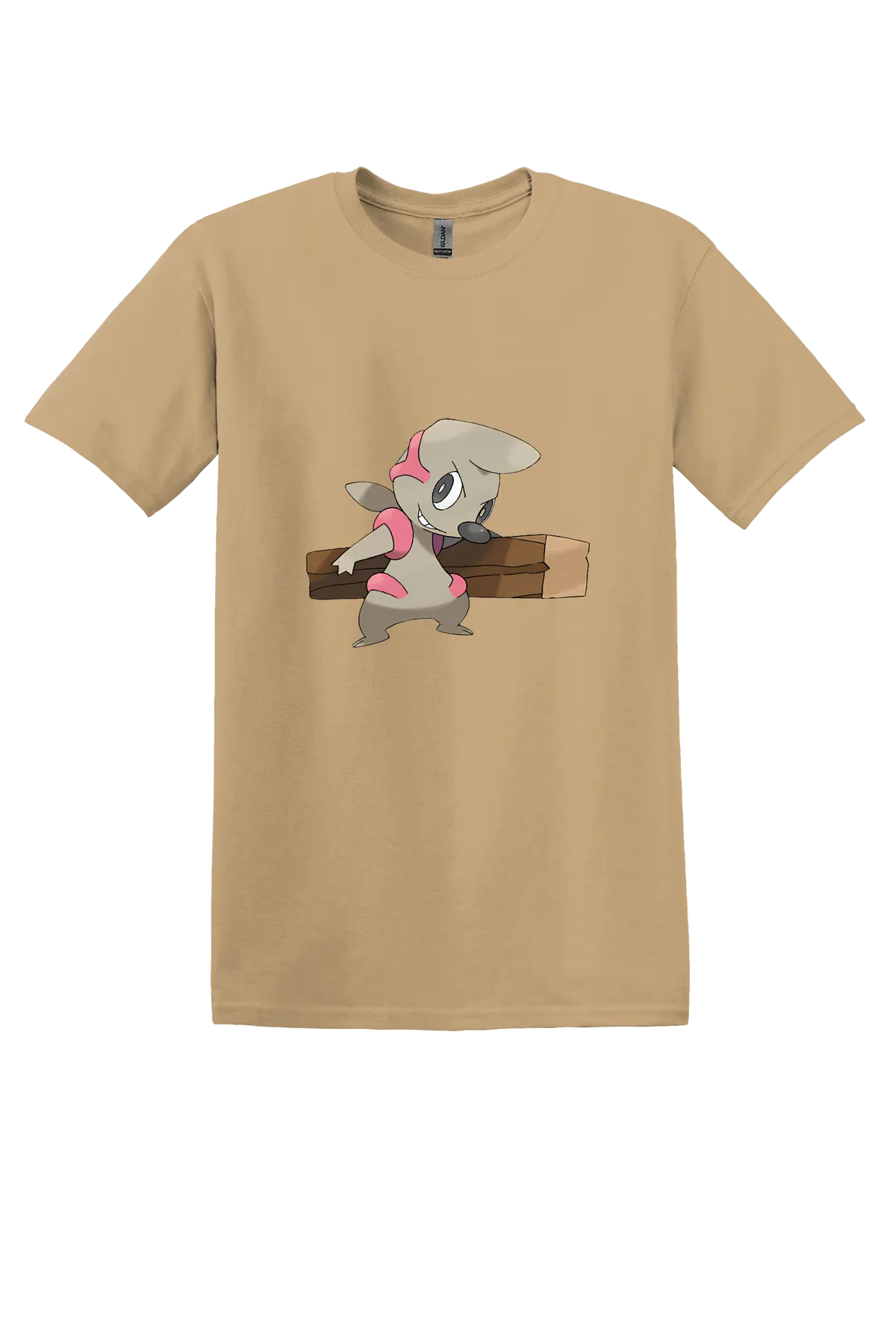 Pokemon Timburr Tee, Old Gold, front print