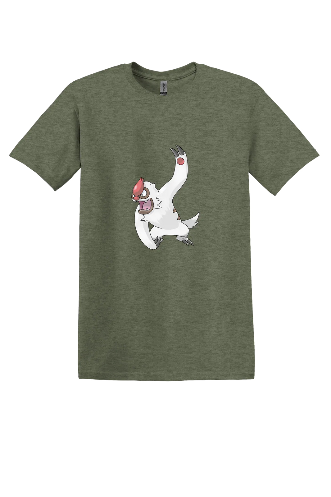 Pokemon Vigoroth Tee, Heather Military Green, front print