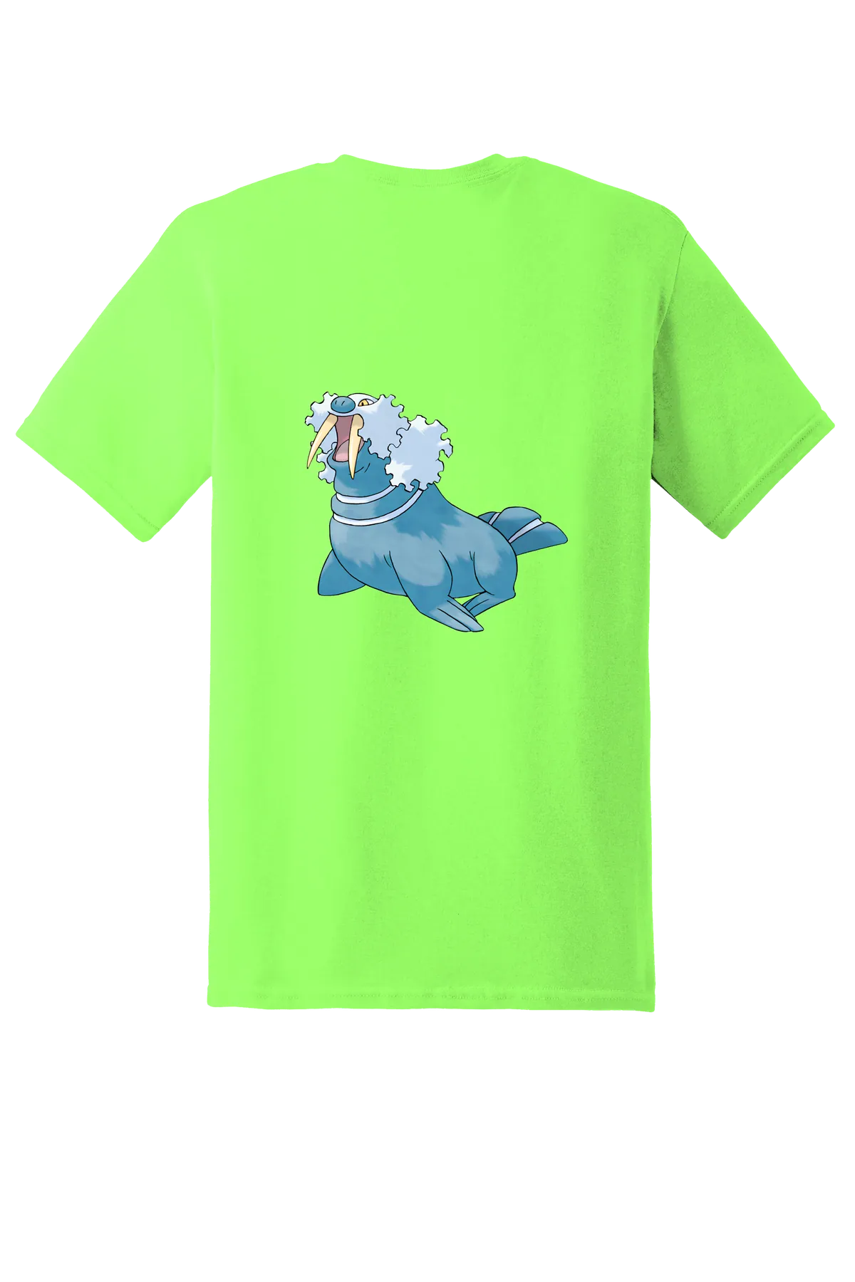 Pokemon Walrein Tee, Neon Green, back print