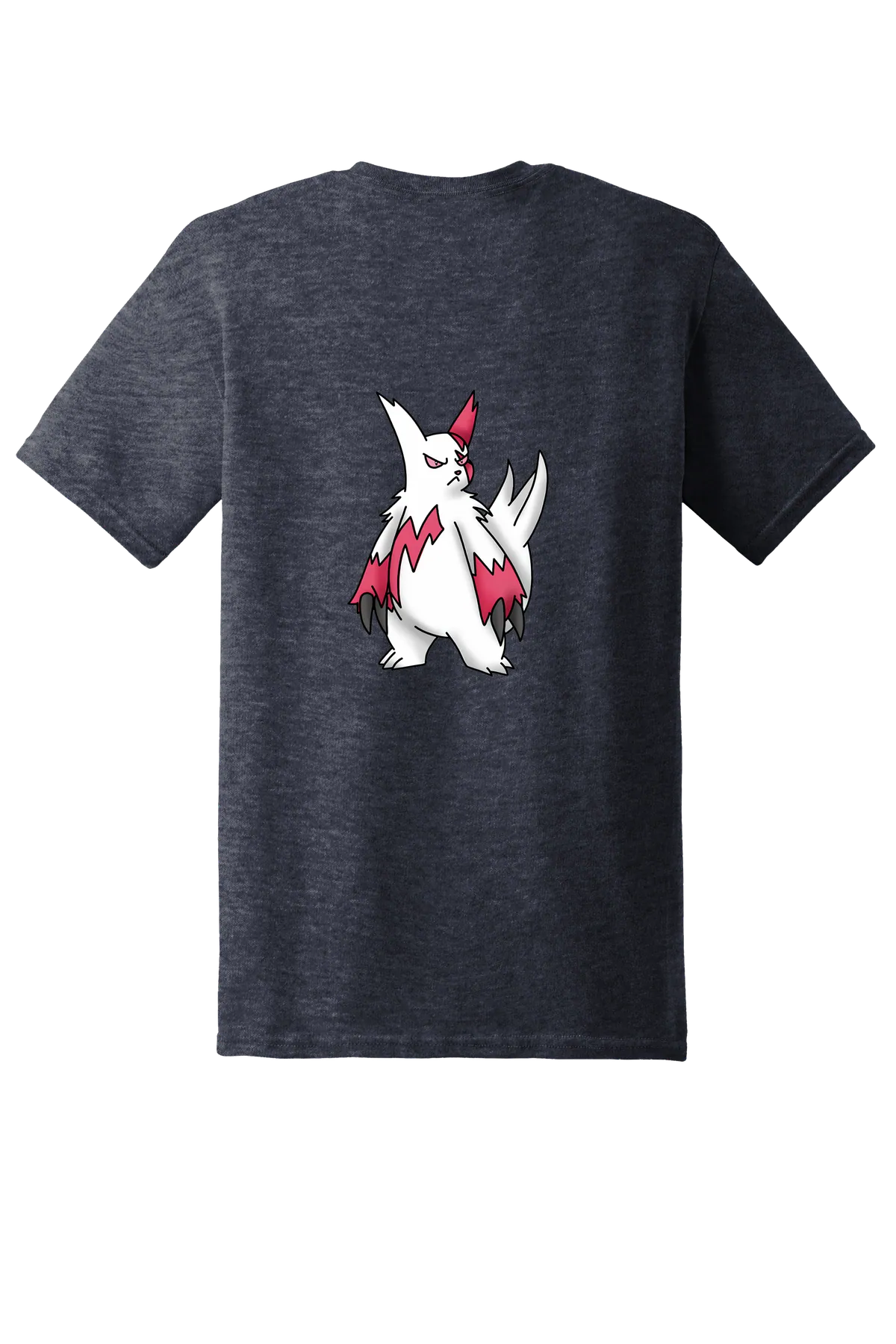 Pokemon Zangoose Tee, Heather Navy, back print