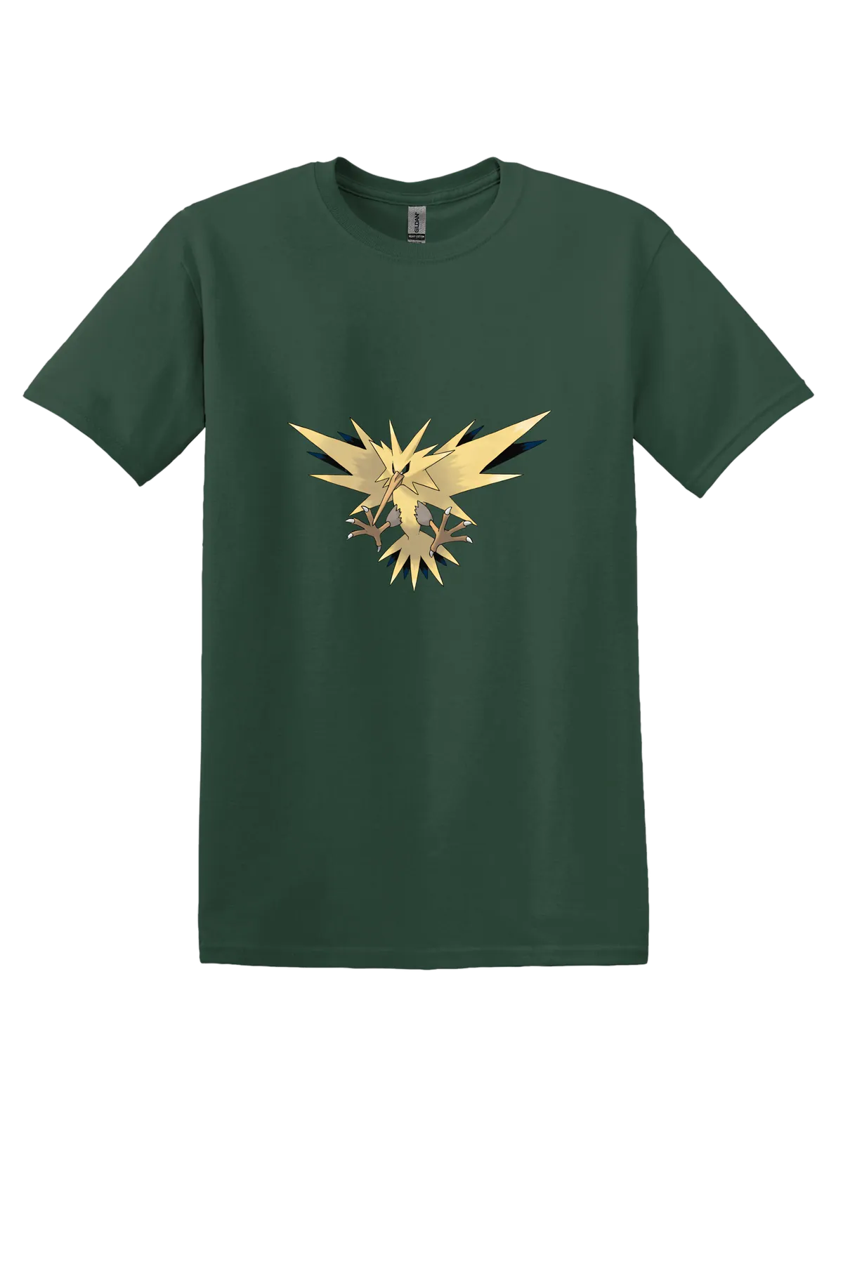 Pokemon Zapdos Tee, Fan Dark Green, front print