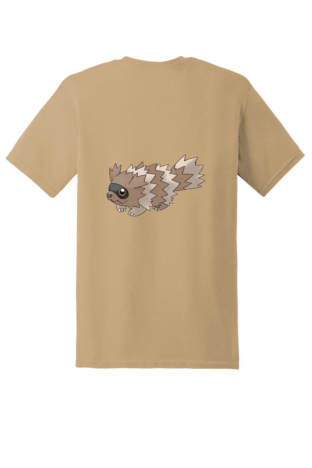 Pokemon Zigzagoon Tee, Old Gold, back print