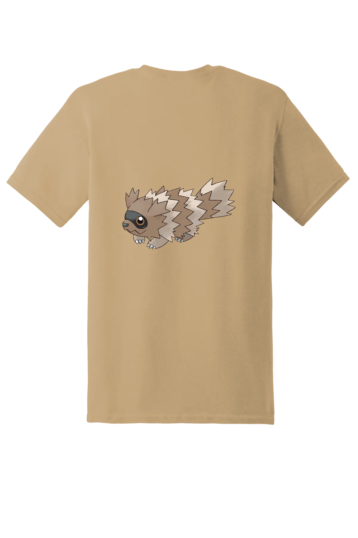 Pokemon Zigzagoon Tee, Old Gold, back print