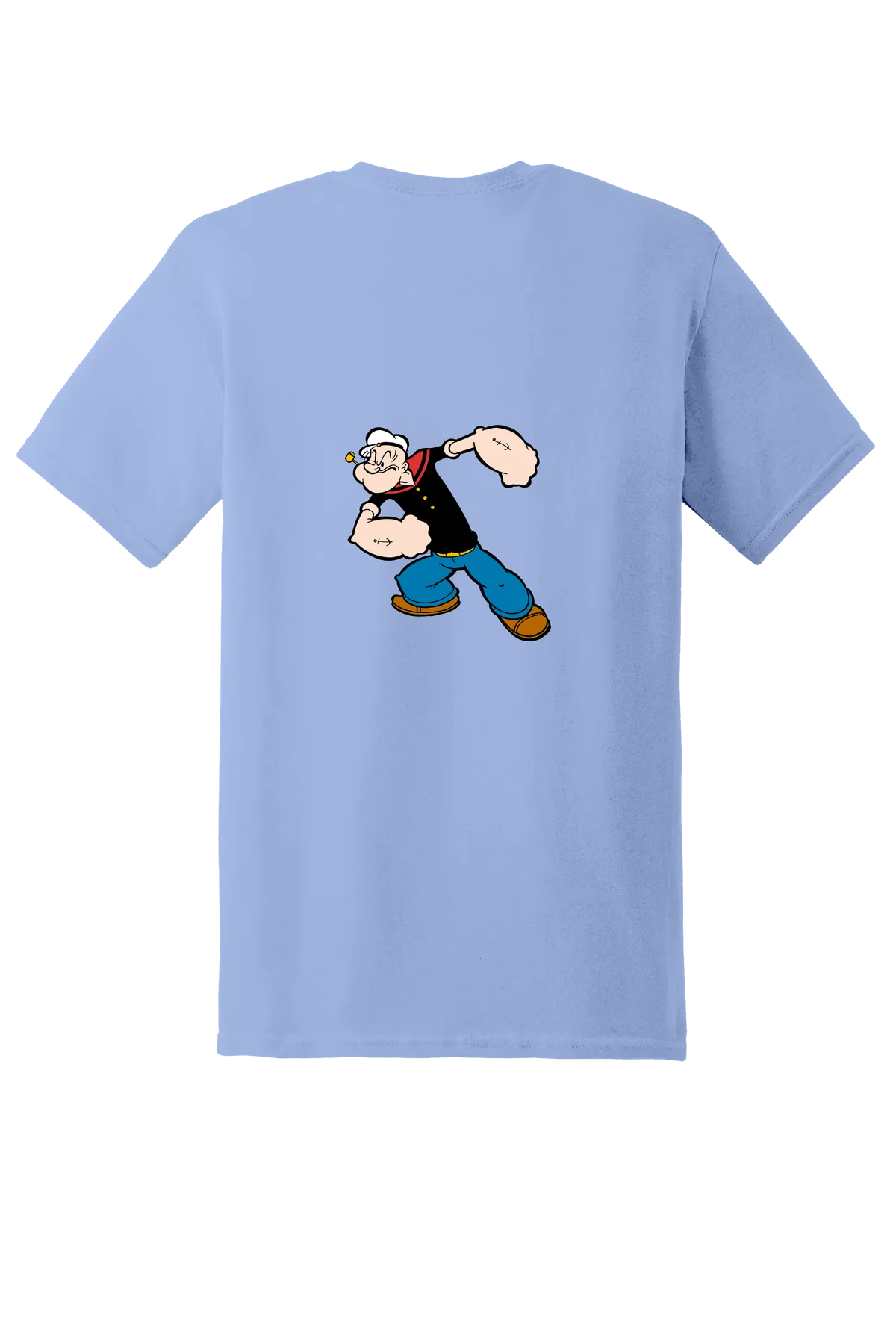 Popeye the Sailor 10 Tee, Carolina Blue, back print