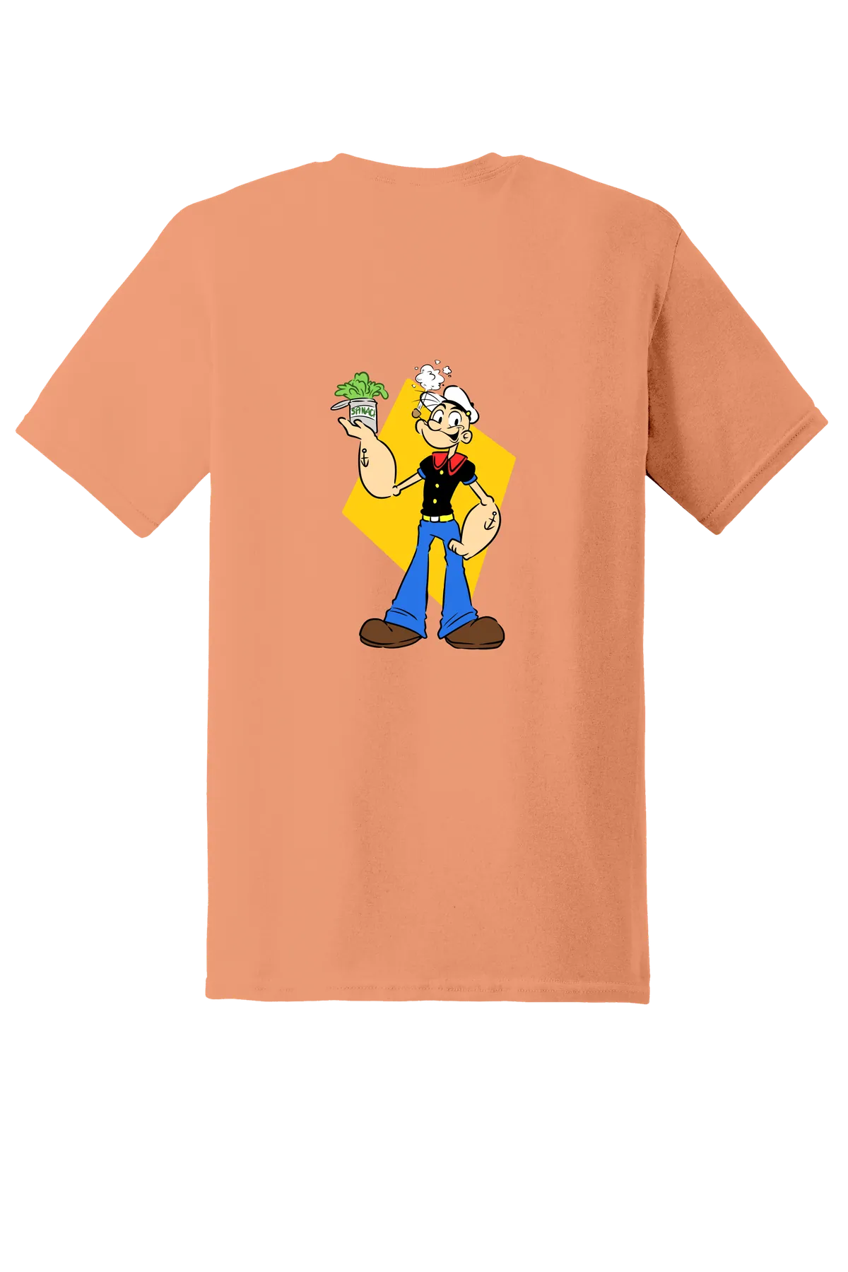 Popeye the Sailor 103 Tee, Tangerine, back print