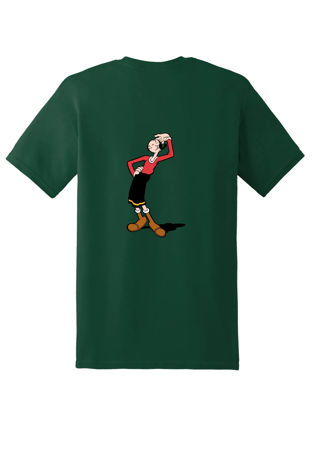 Popeye the Sailor 109 Tee, Forest  Green, back print