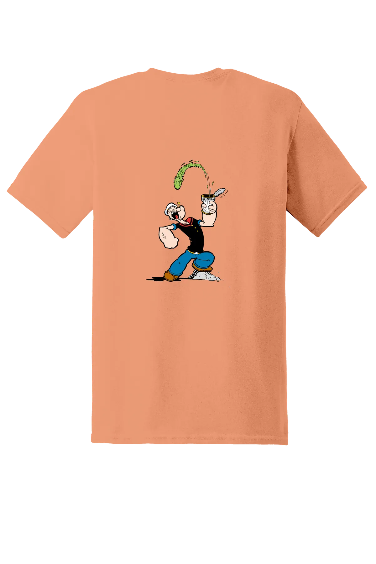 Popeye the Sailor 12 Tee, Tangerine, back print