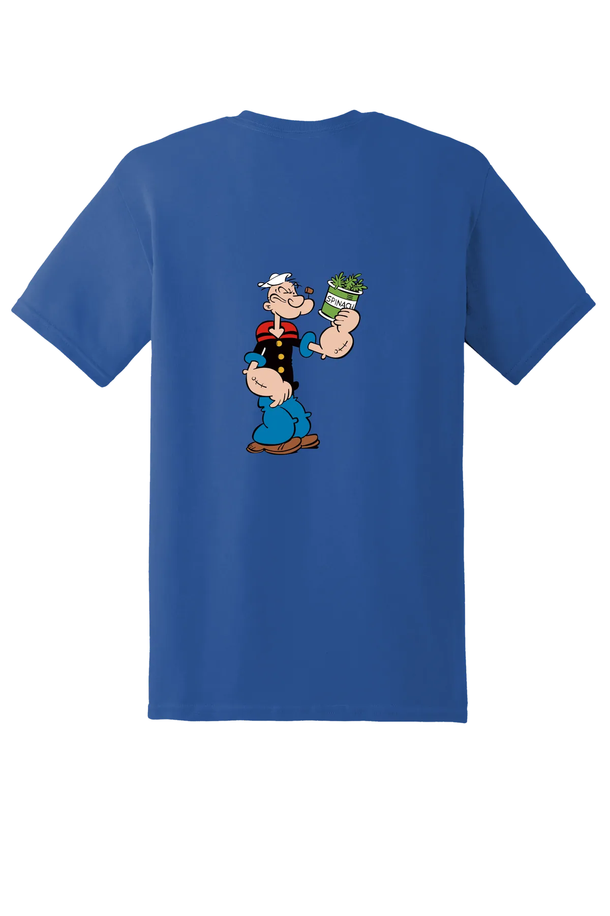 Popeye the Sailor 15 Tee, Neon Blue, back print