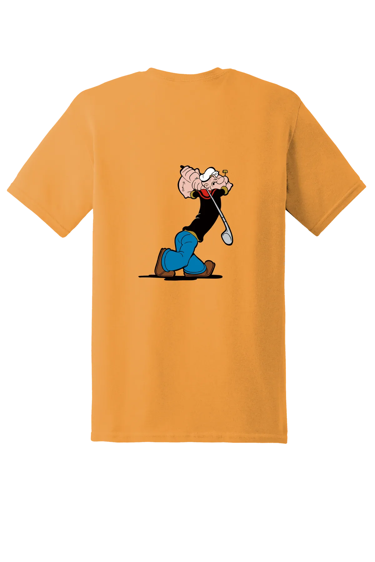 Popeye the Sailor 16 Tee, Tennessee Orange, back print