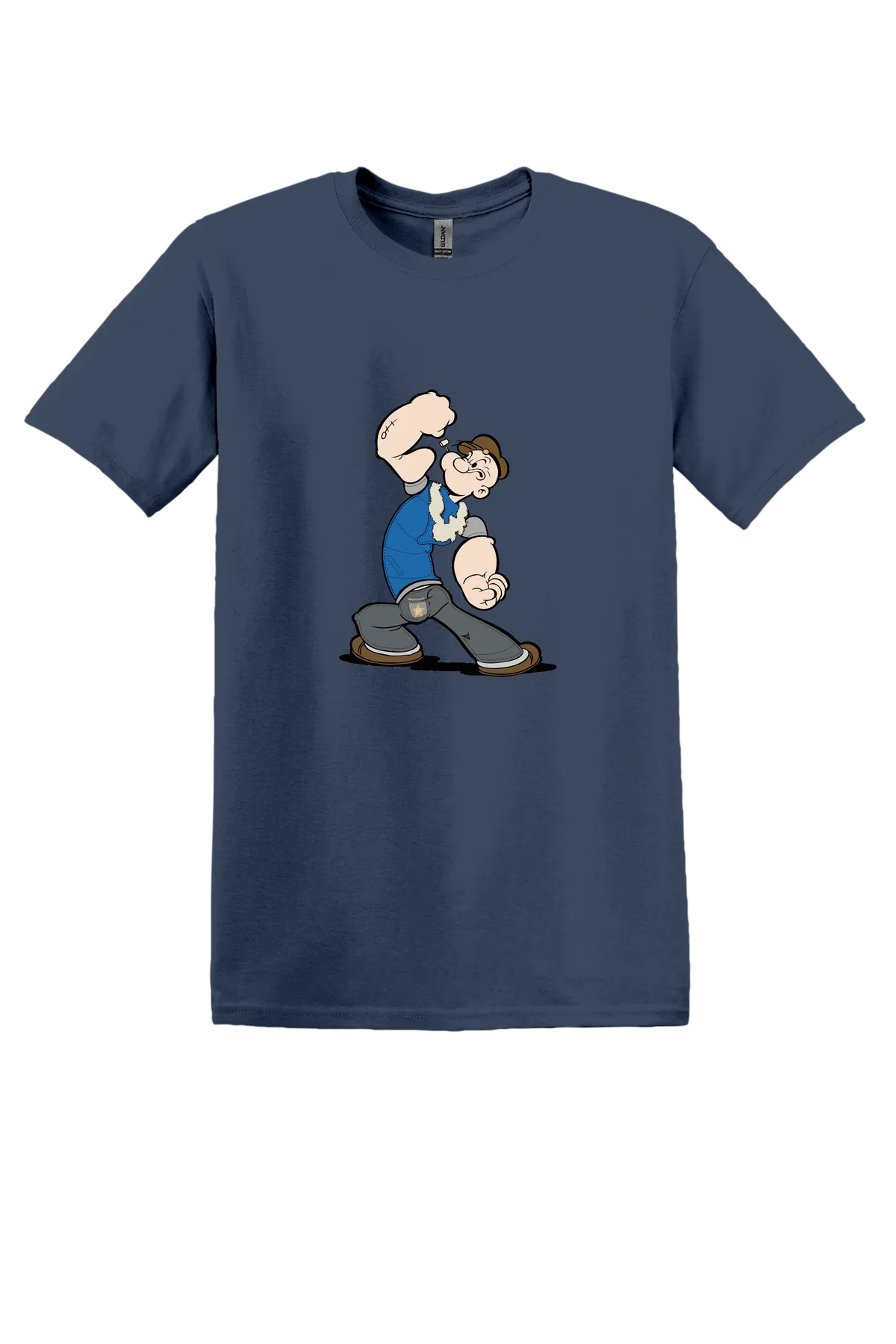 Popeye the Sailor 17 Tee, Blue Dusk, front print