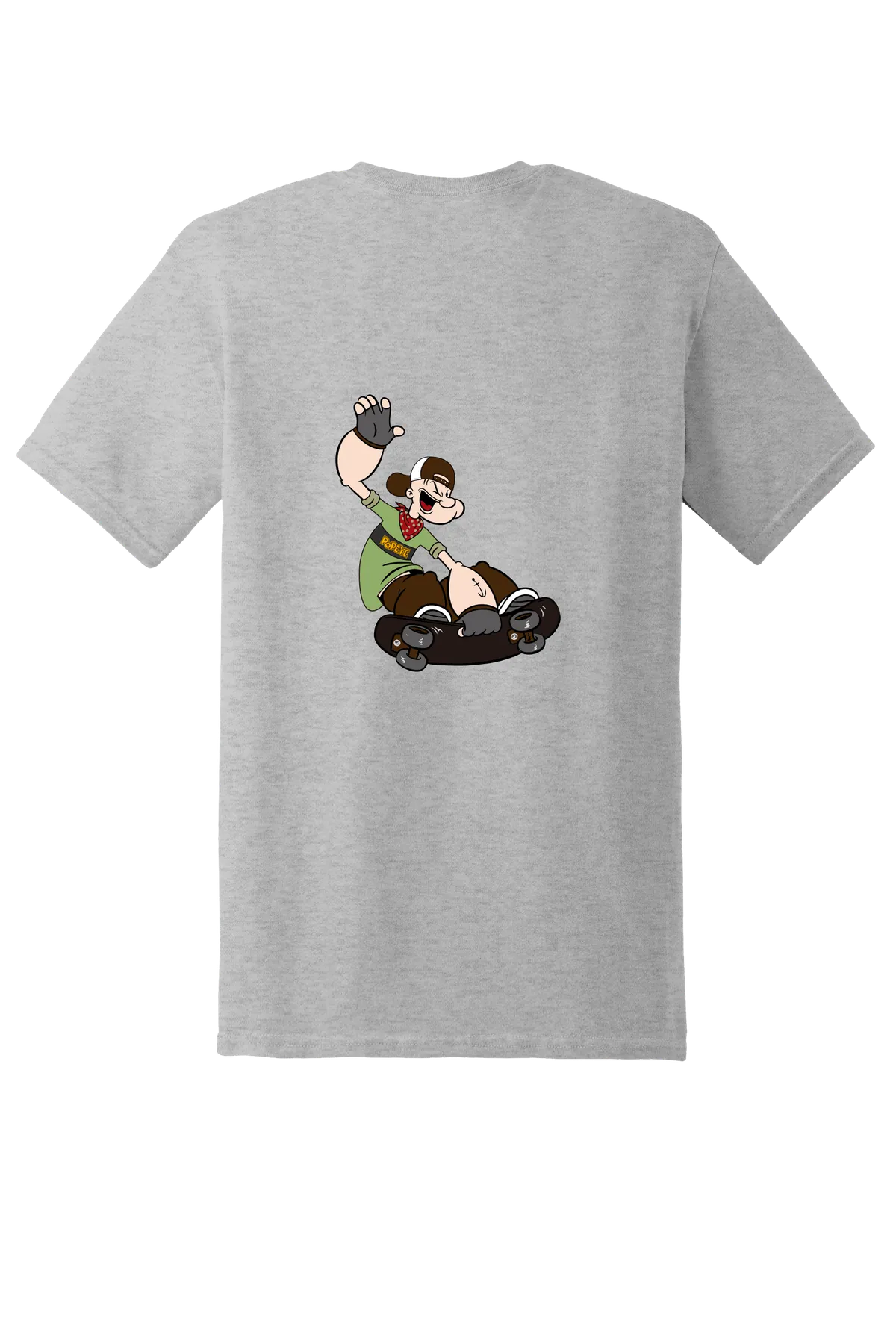 Popeye the Sailor 18 Tee, Ash Grey, back print