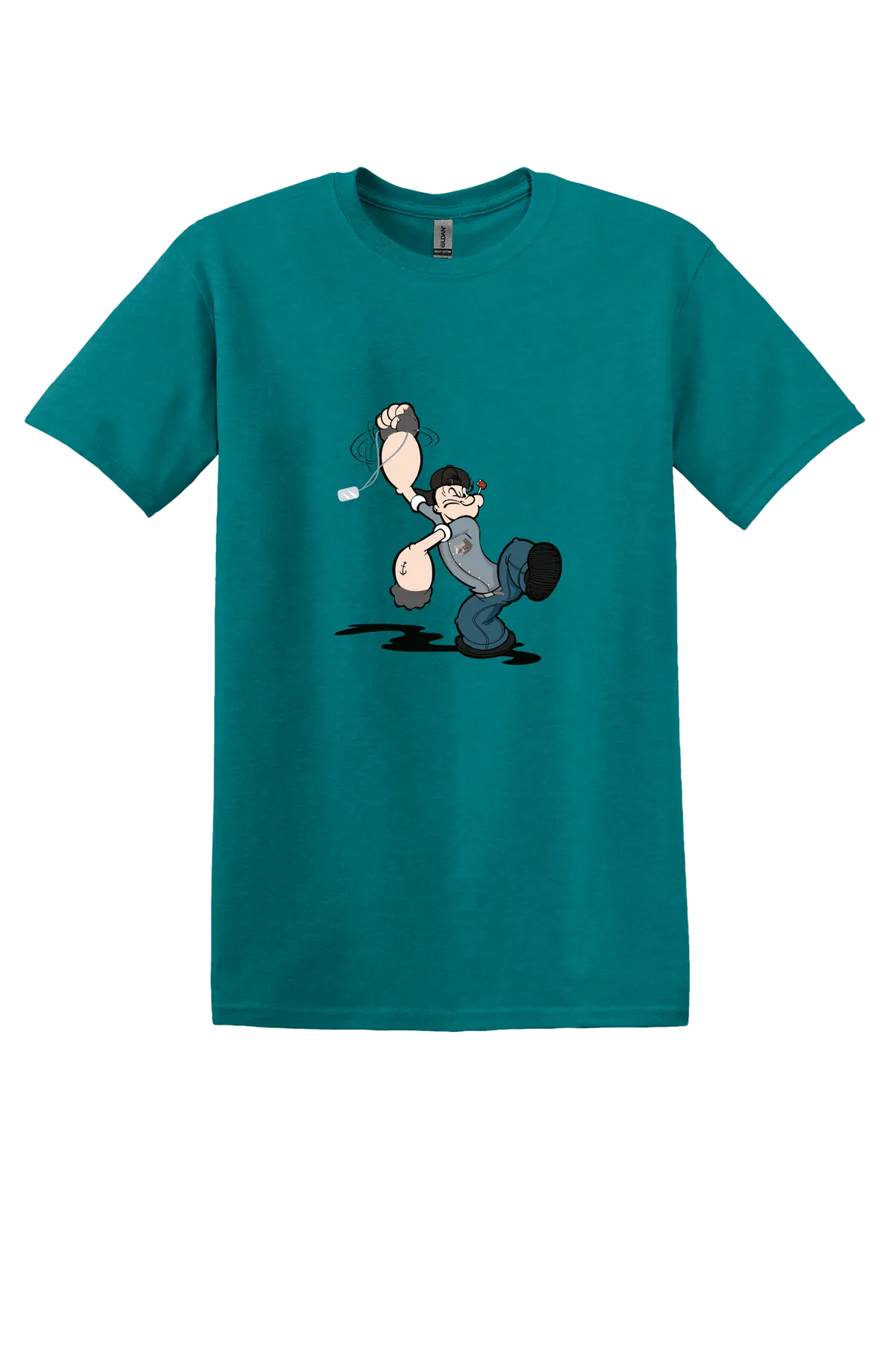 Popeye the Sailor 20 Tee, Antique Jade Dome, front print