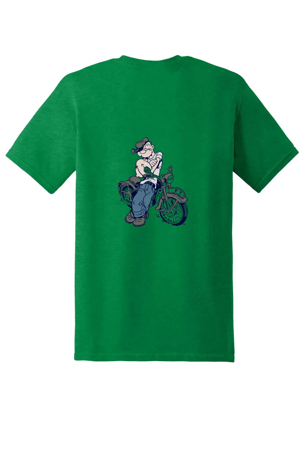 Popeye the Sailor 26 Tee, Antique Irish Green, back print