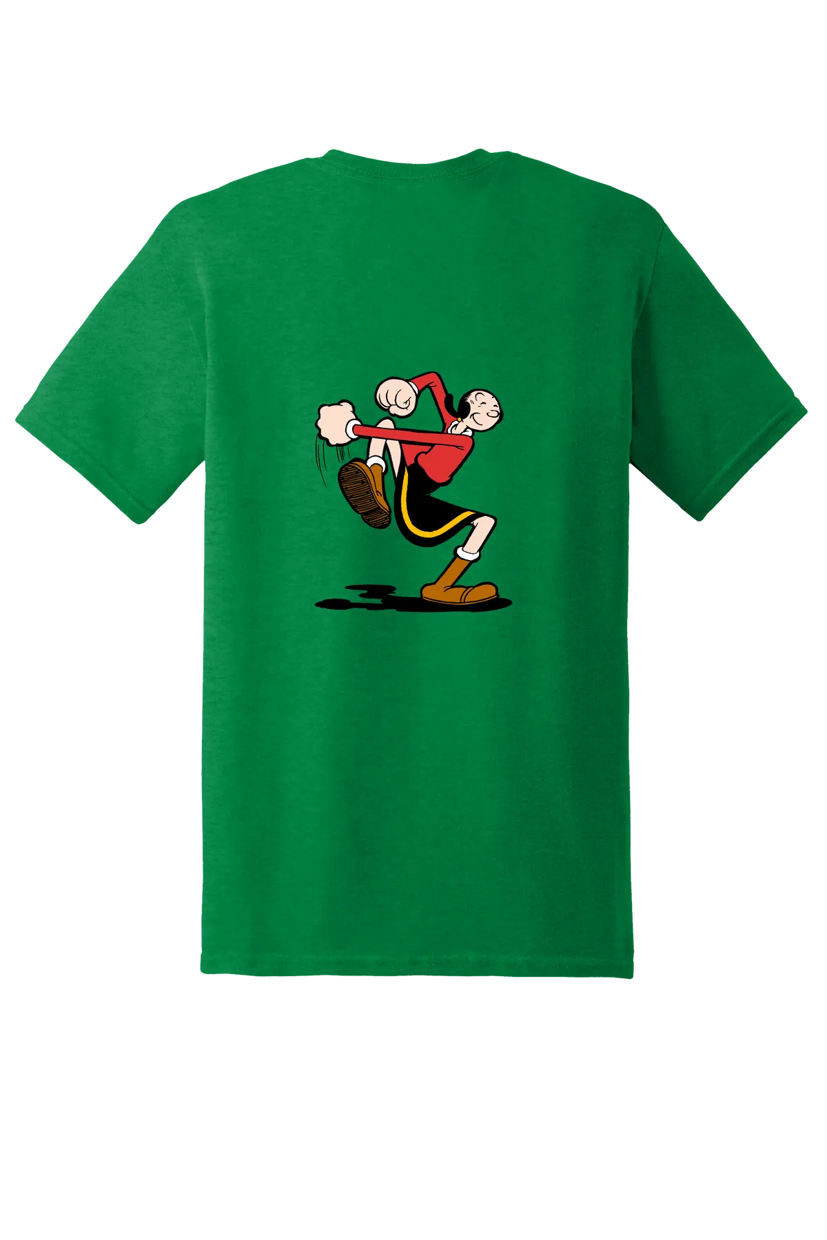 Popeye the Sailor 32 Tee, Antique Irish Green, back print