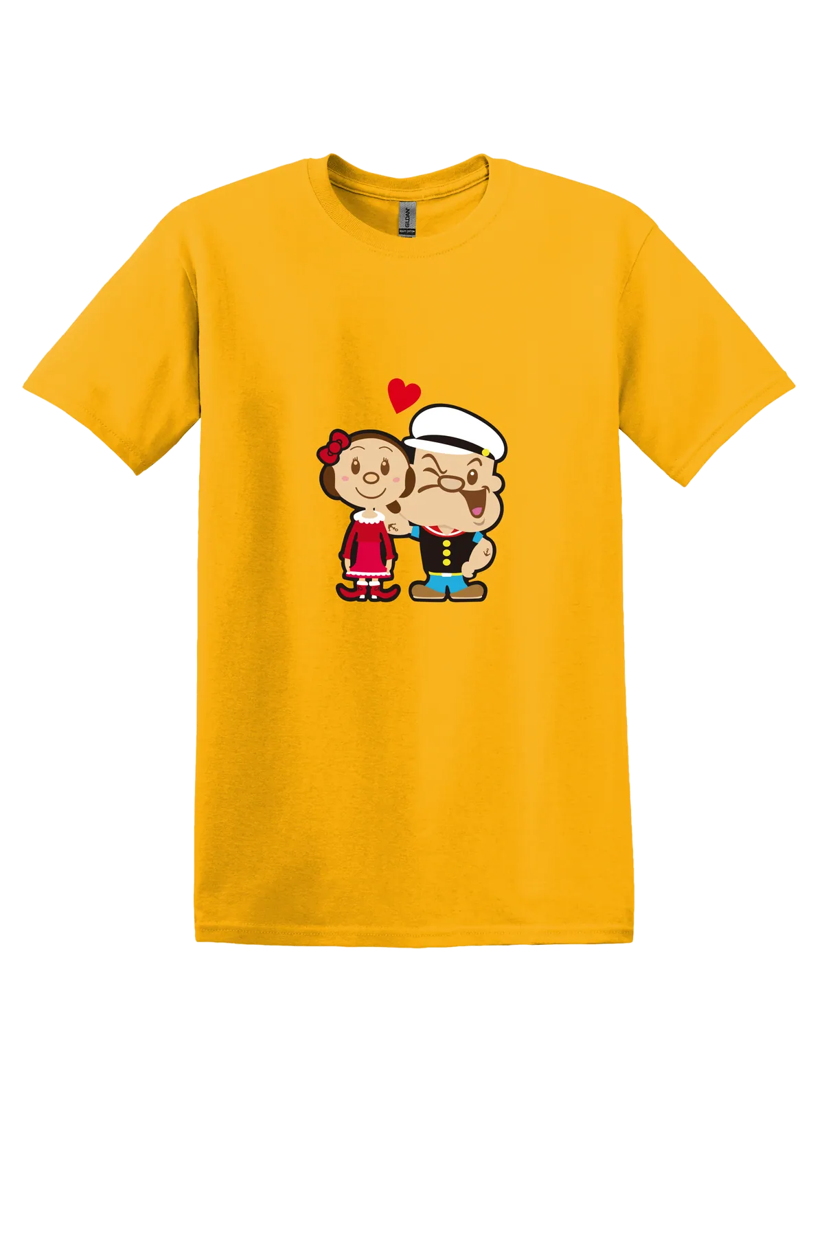 Popeye the Sailor 4 Tee, Gold, front print