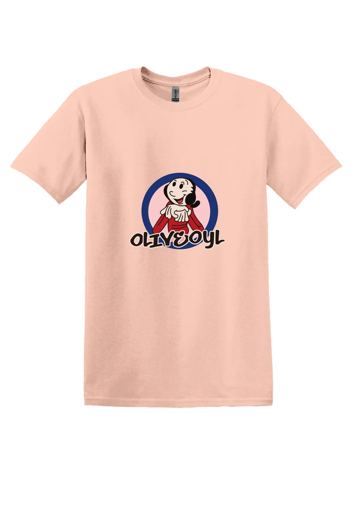 Popeye the Sailor 42 Tee, Dusty Rose, front print