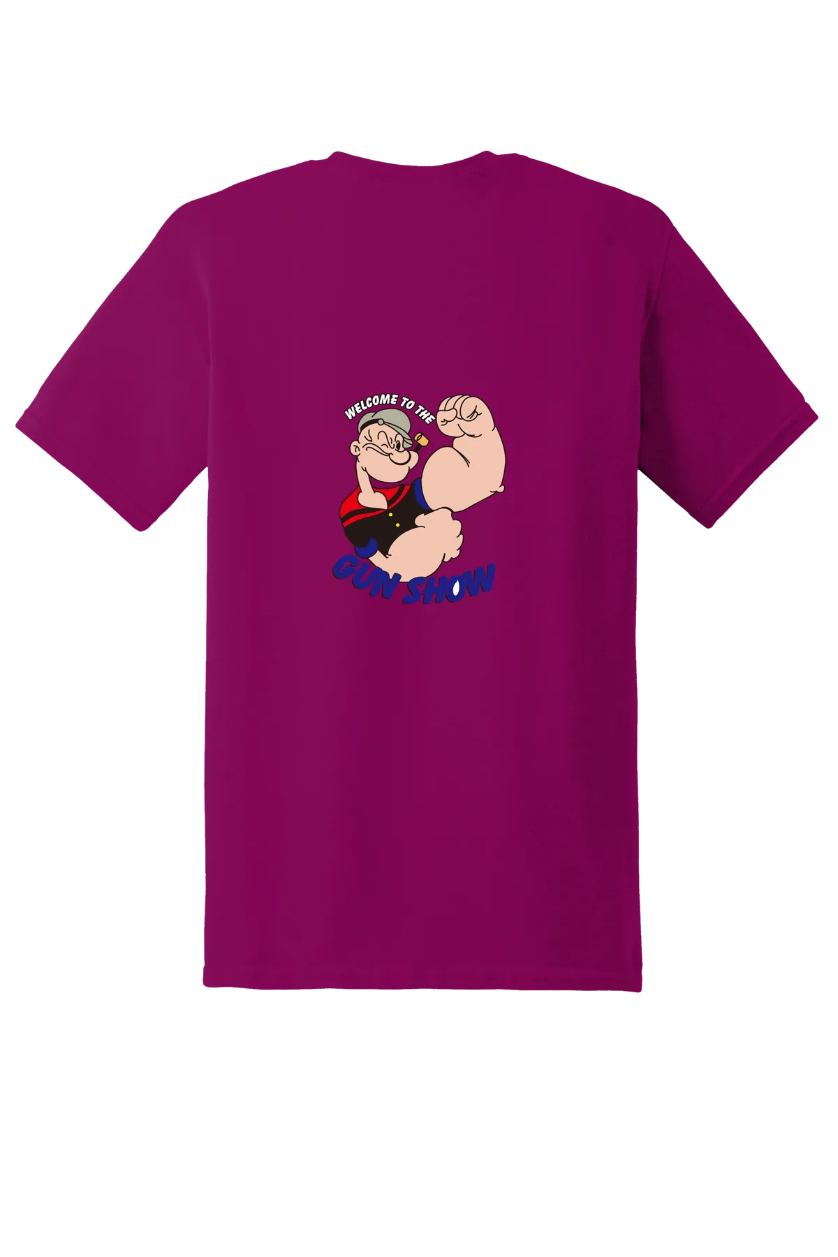 Popeye the Sailor 45 Tee, Berry, back print