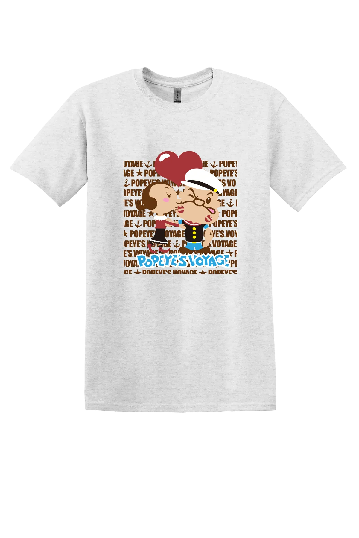 Popeye the Sailor 58 Tee, Ash Grey, front print