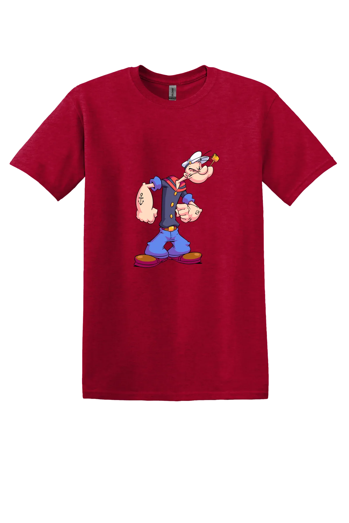 Popeye the Sailor 68 Tee, Antique Cherry Red, front print