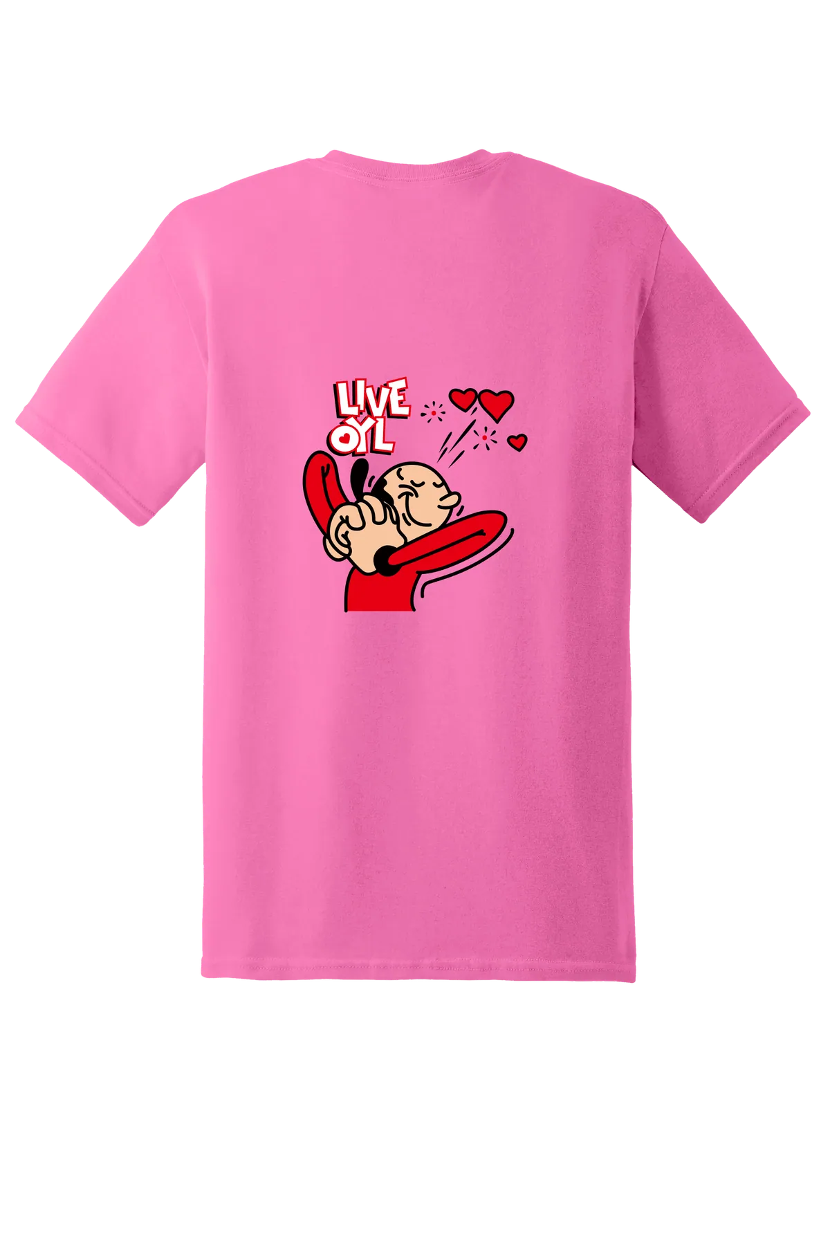 Popeye the Sailor 8 Tee, Azalea, back print