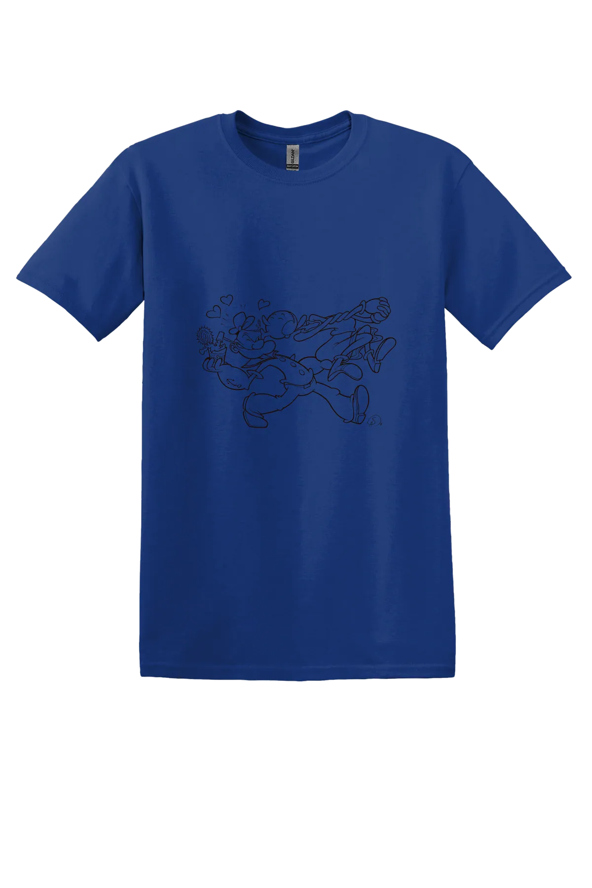 Popeye the Sailor 83 Tee, Fan Deep Royal, front print