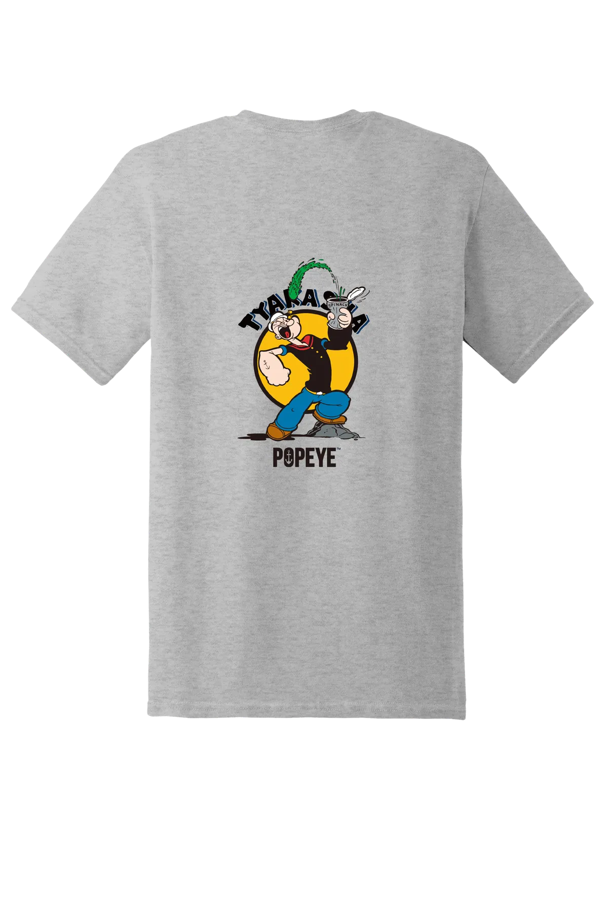 Popeye the Sailor 84 Tee, Ash Grey, back print