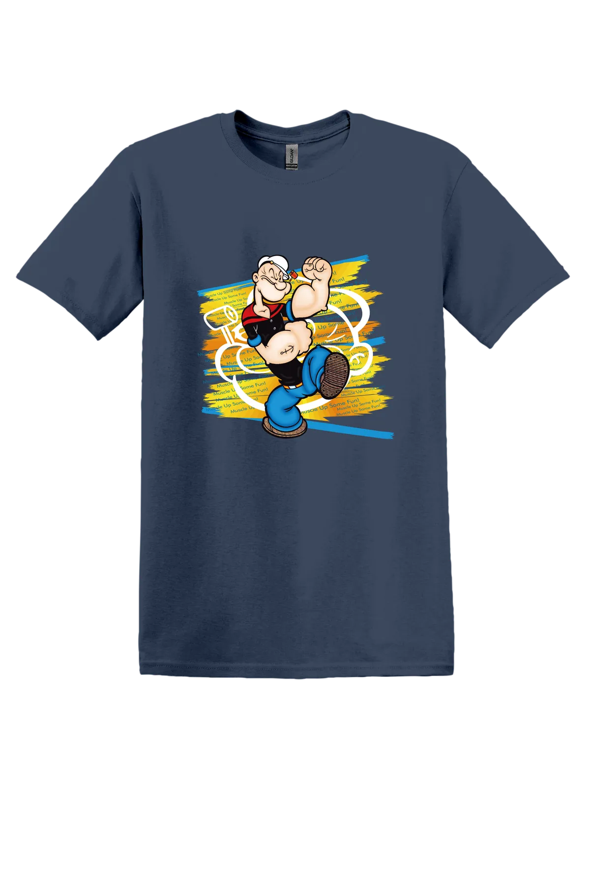 Popeye the Sailor 85 Tee, Blue Dusk, front print