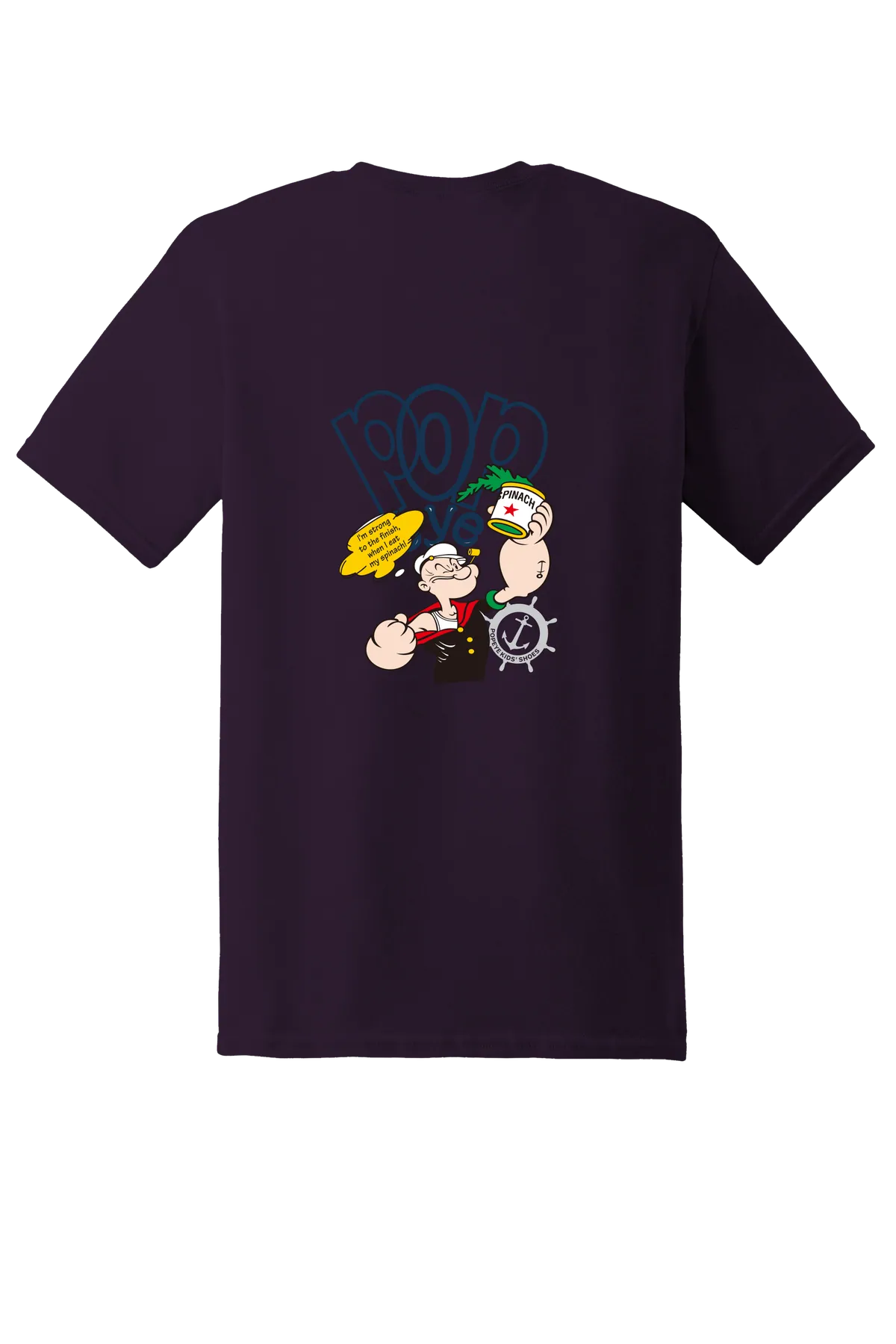Popeye the Sailor 86 Tee, Blackberry, back print