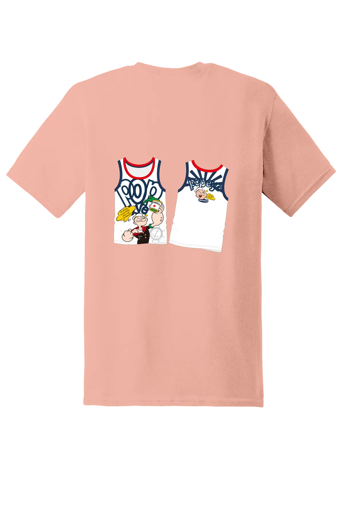 Popeye the Sailor 90 Tee, Dusty Rose, back print