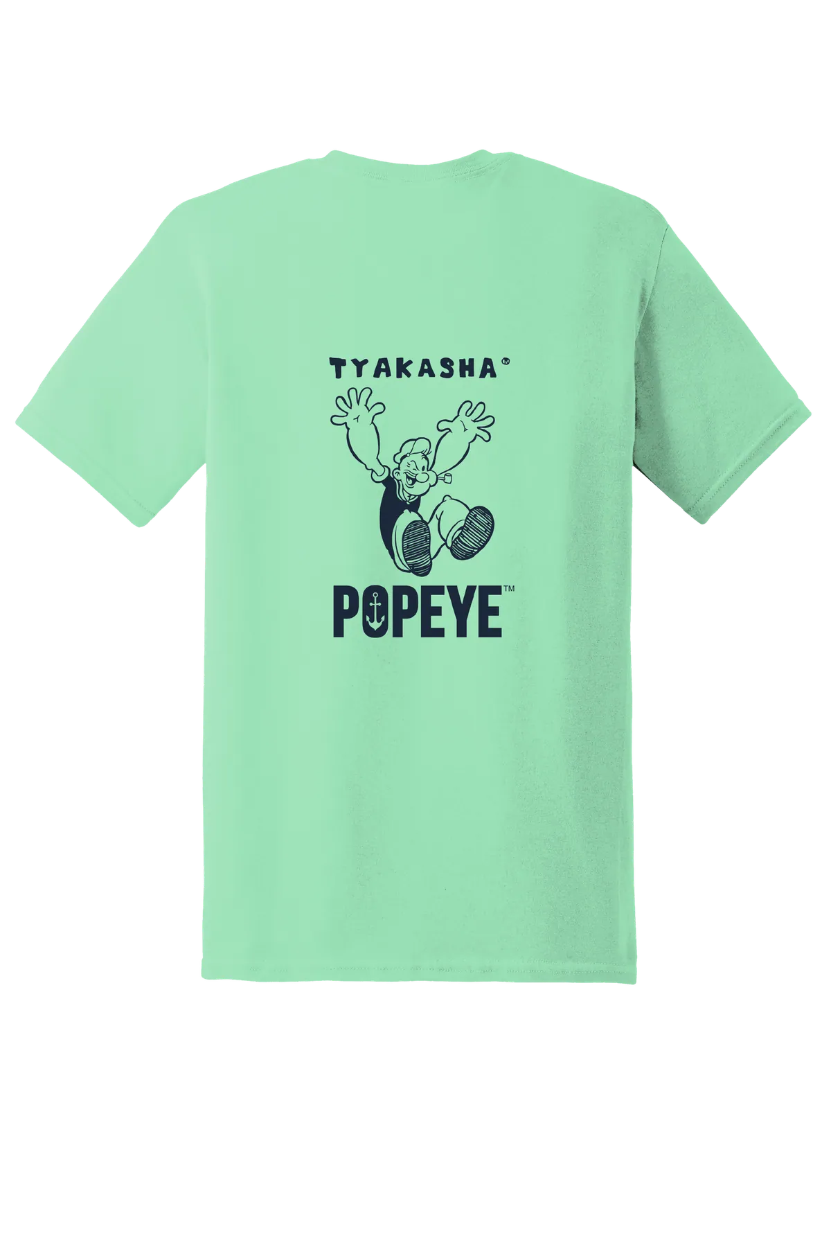 Popeye the Sailor 96 Tee, Mint Green, back print