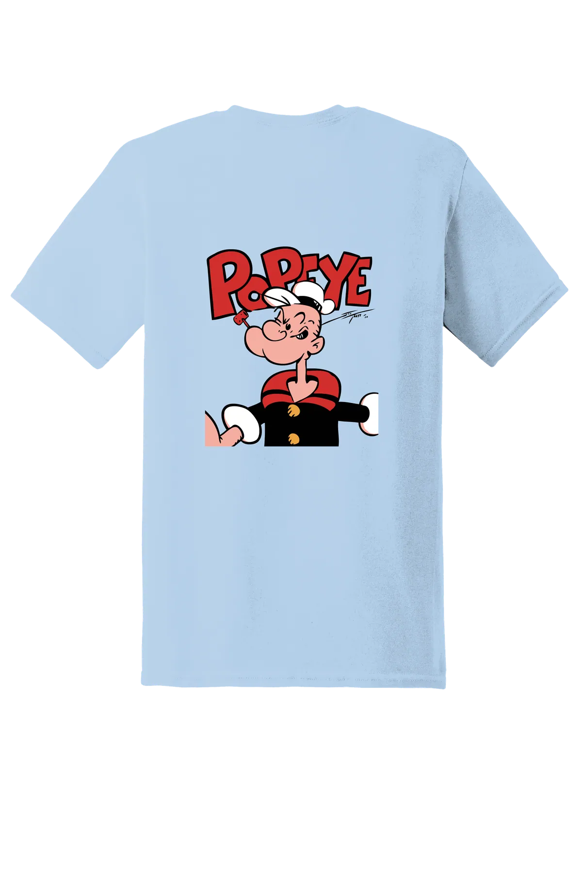 Popeye the Sailor 97 Tee, Light Blue, back print