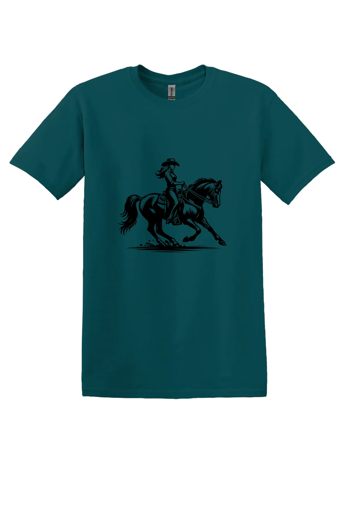 rodeo 1 Tee, Fan Marine Green, front print