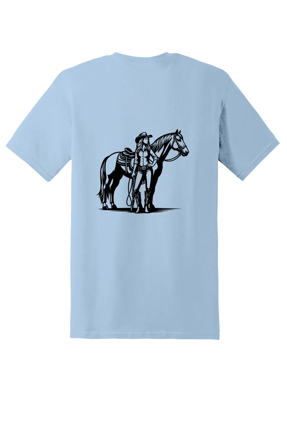 rodeo 118 Tee, Light Blue, back print