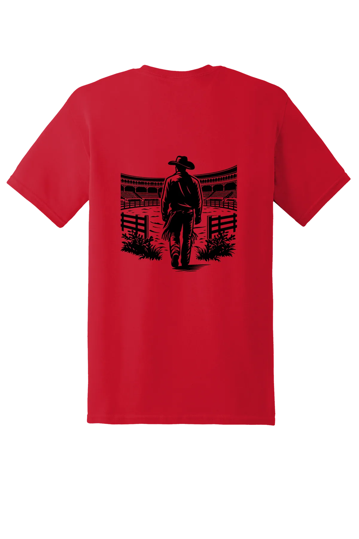 rodeo 134 Tee, Red, back print