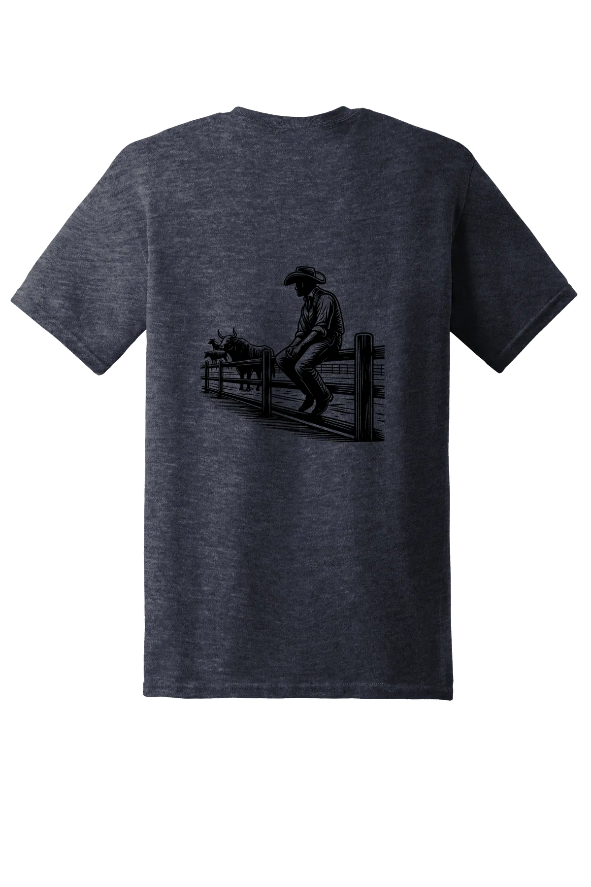 rodeo 139 Tee, Heather Navy, back print