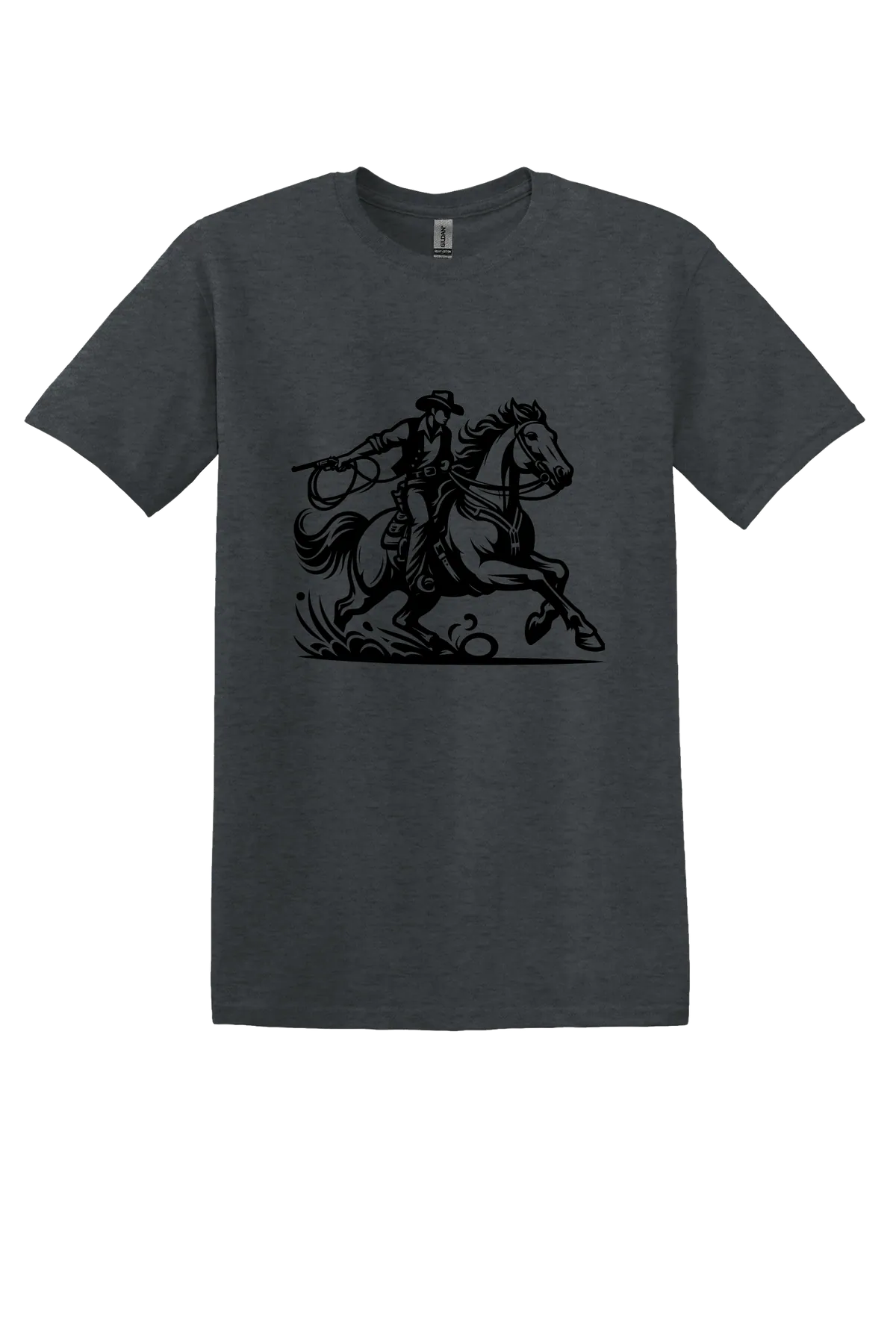 rodeo 148 Tee, Dark Heather, front print