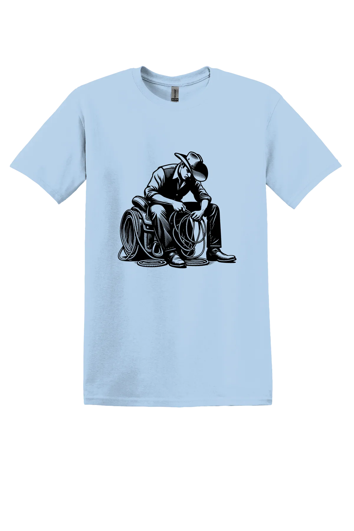 rodeo 169 Tee, Light Blue, front print