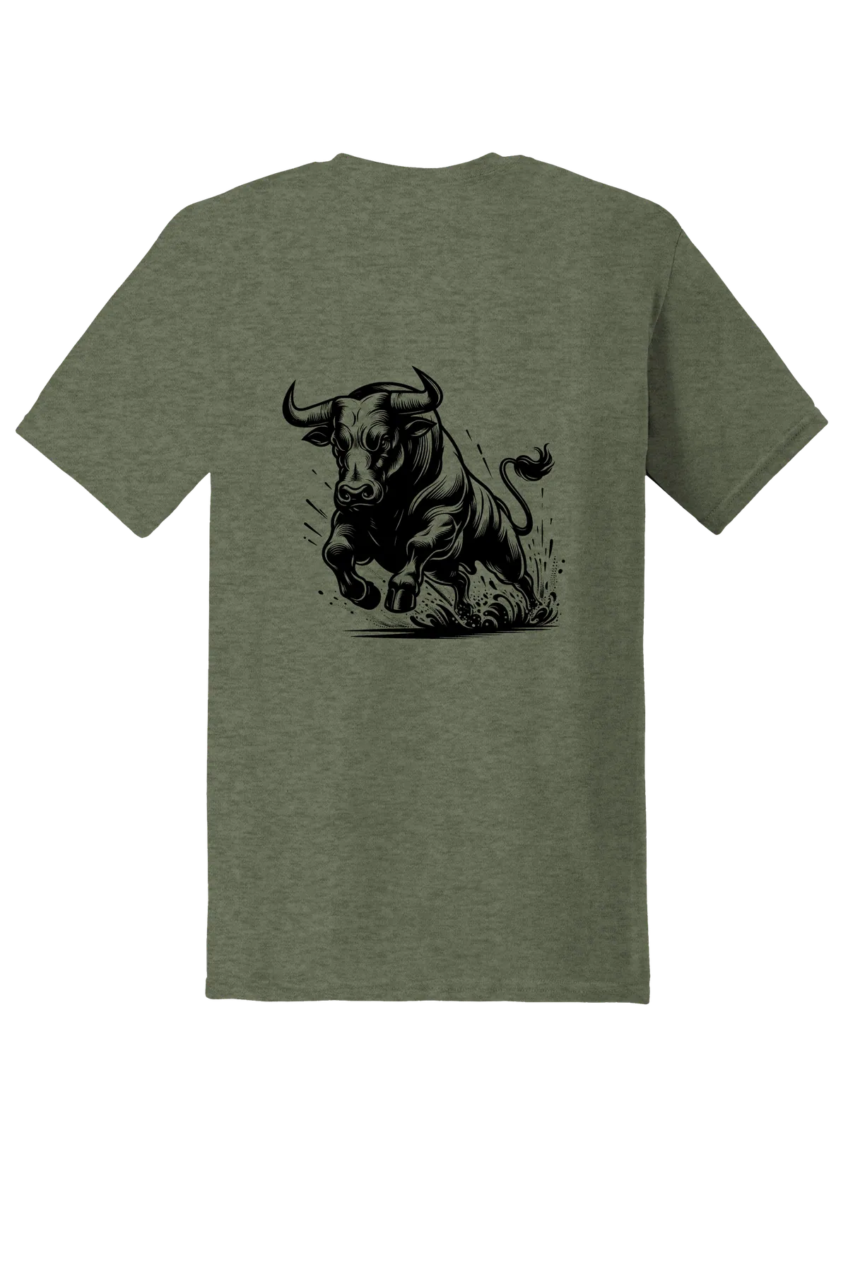 rodeo 17 Tee, Heather Military Green, back print