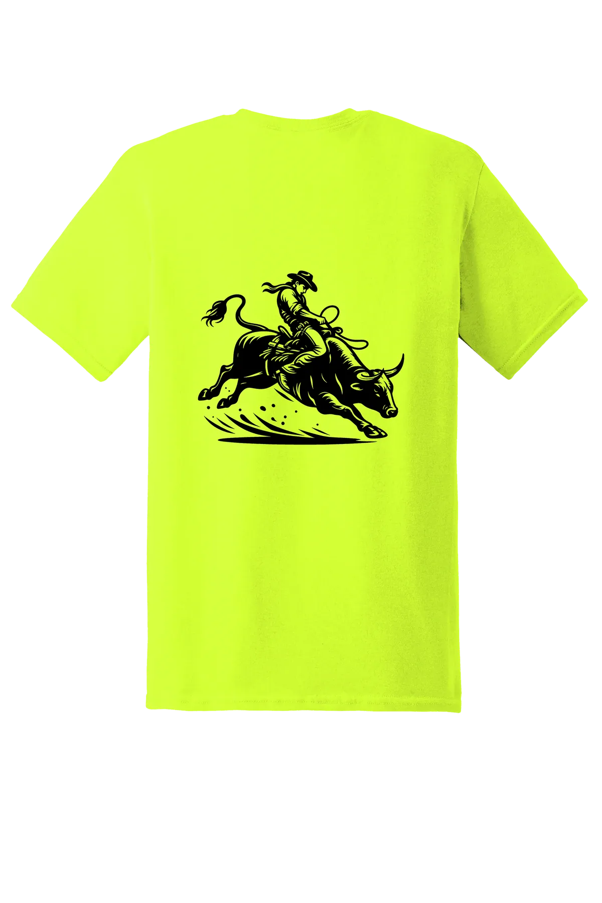rodeo 178 Tee, Safety Green, back print
