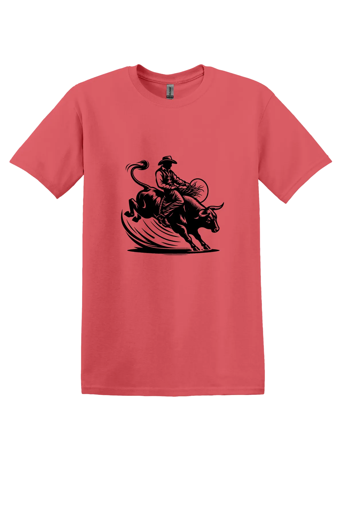 rodeo 64 Tee, Coral Silk, front print