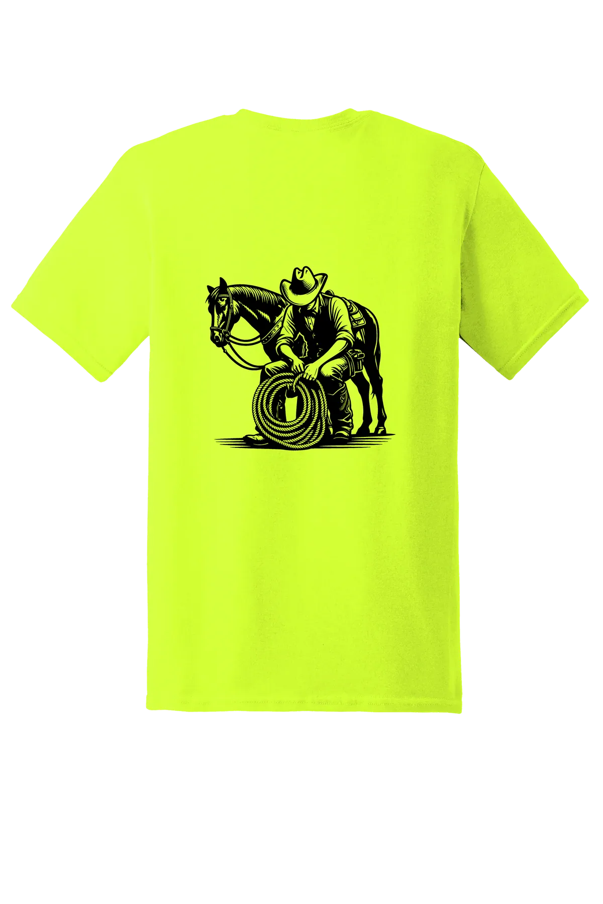 rodeo 69 Tee, Safety Green, back print