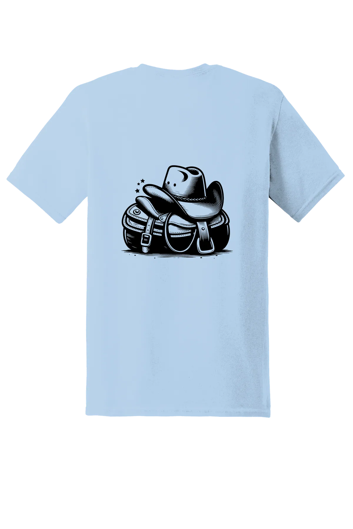rodeo 73 Tee, Light Blue, back print