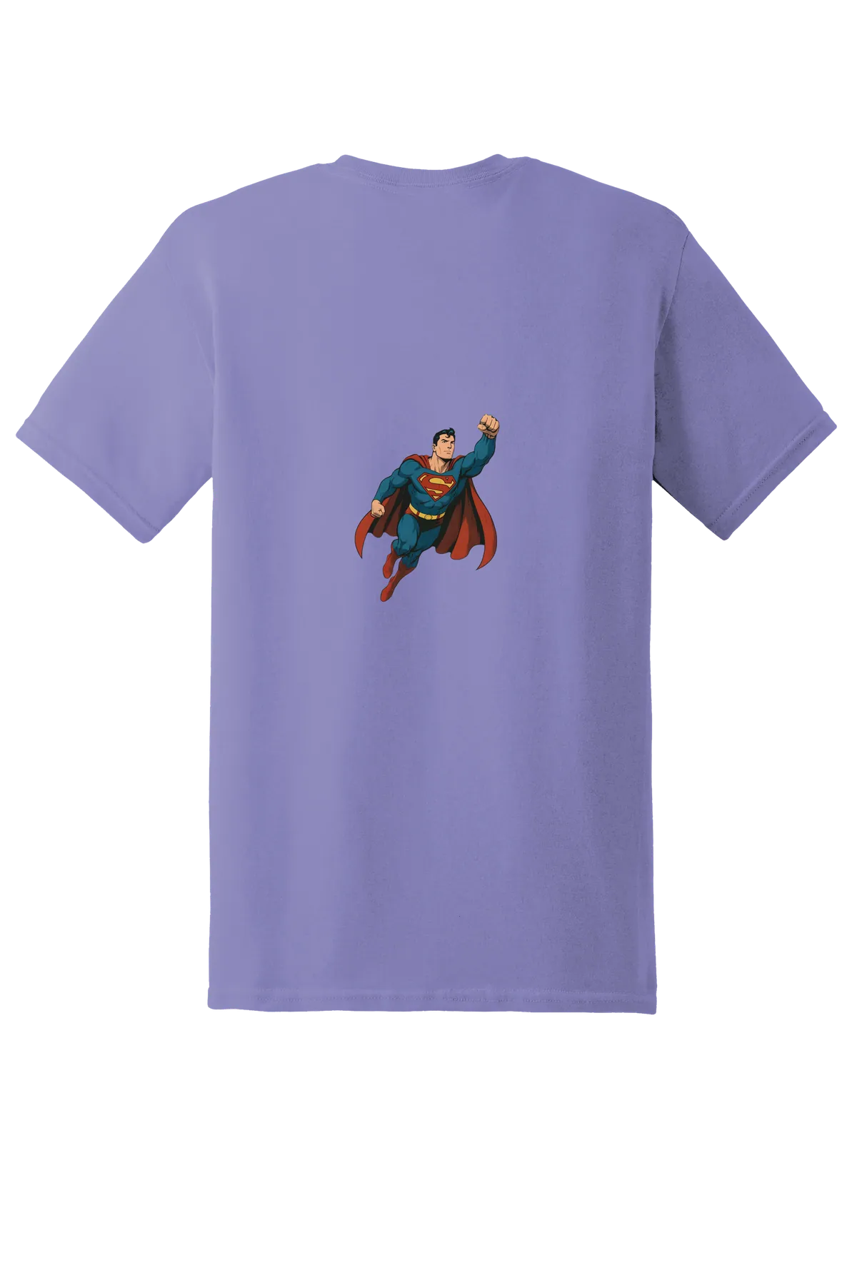 Super Heroes Tee No. 14, Violet, back print