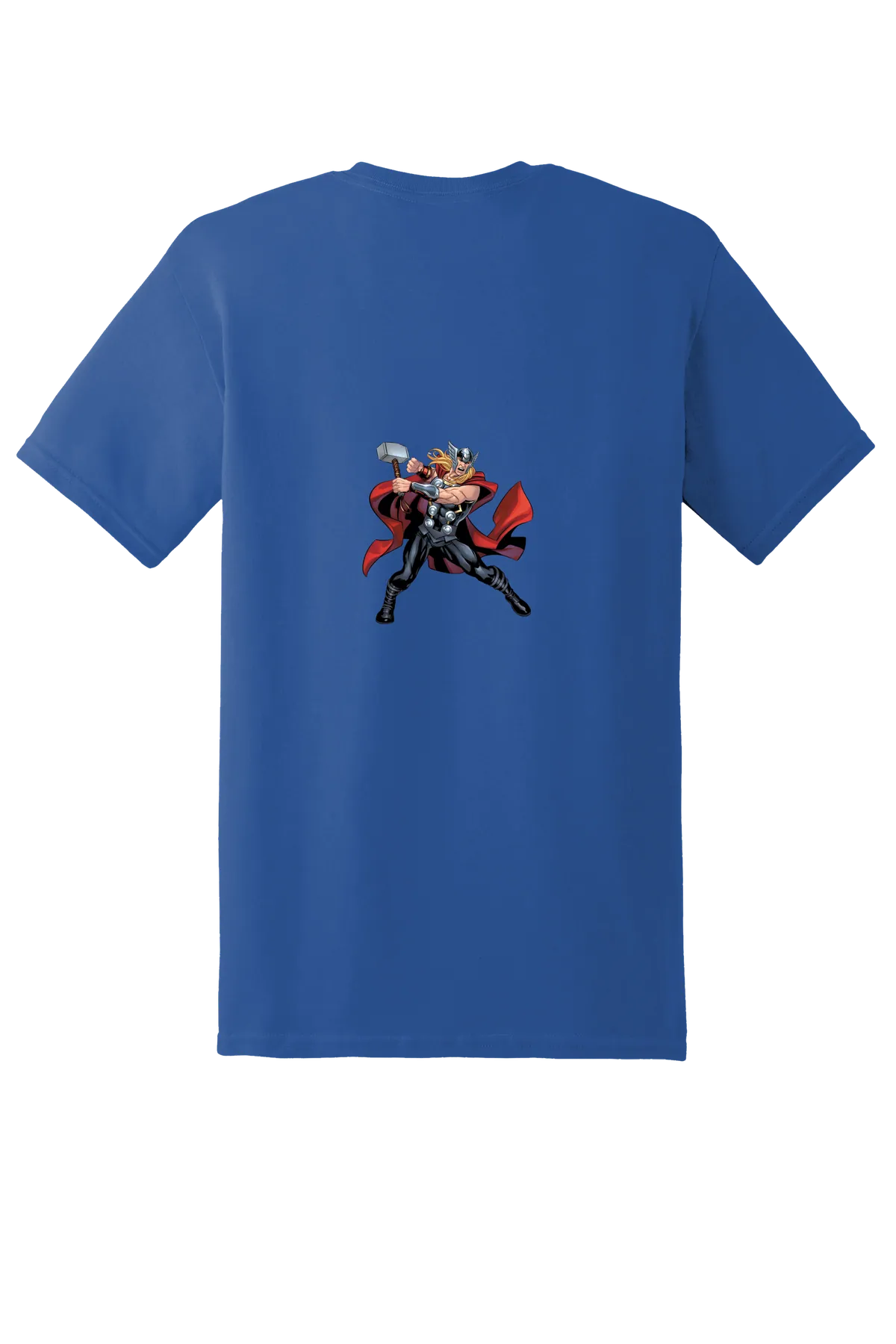 Super Heroes Tee No. 16, Neon Blue, back print