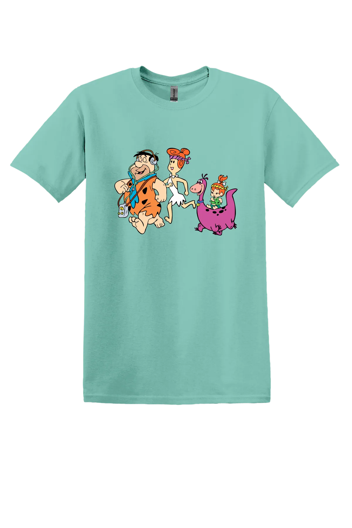 The Flintstones Flintstone Family 02 Tee, Aquatic, front print