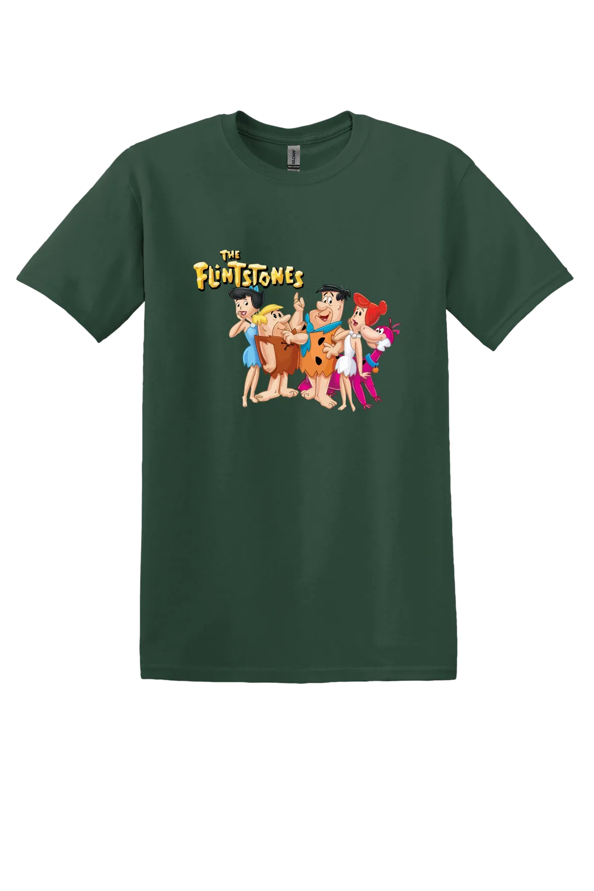 The Flintstones Flintstones 7 Tee, Fan Dark Green, front print