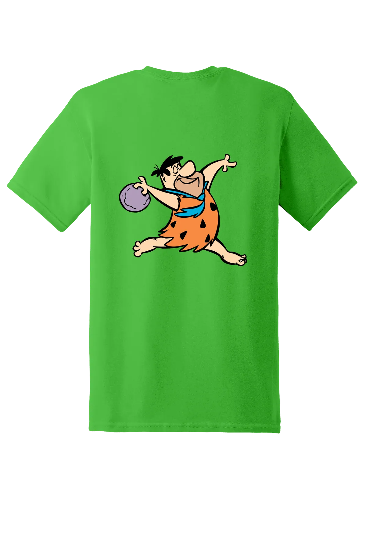 The Flintstones Fred 01 Tee, Electric Green, back print