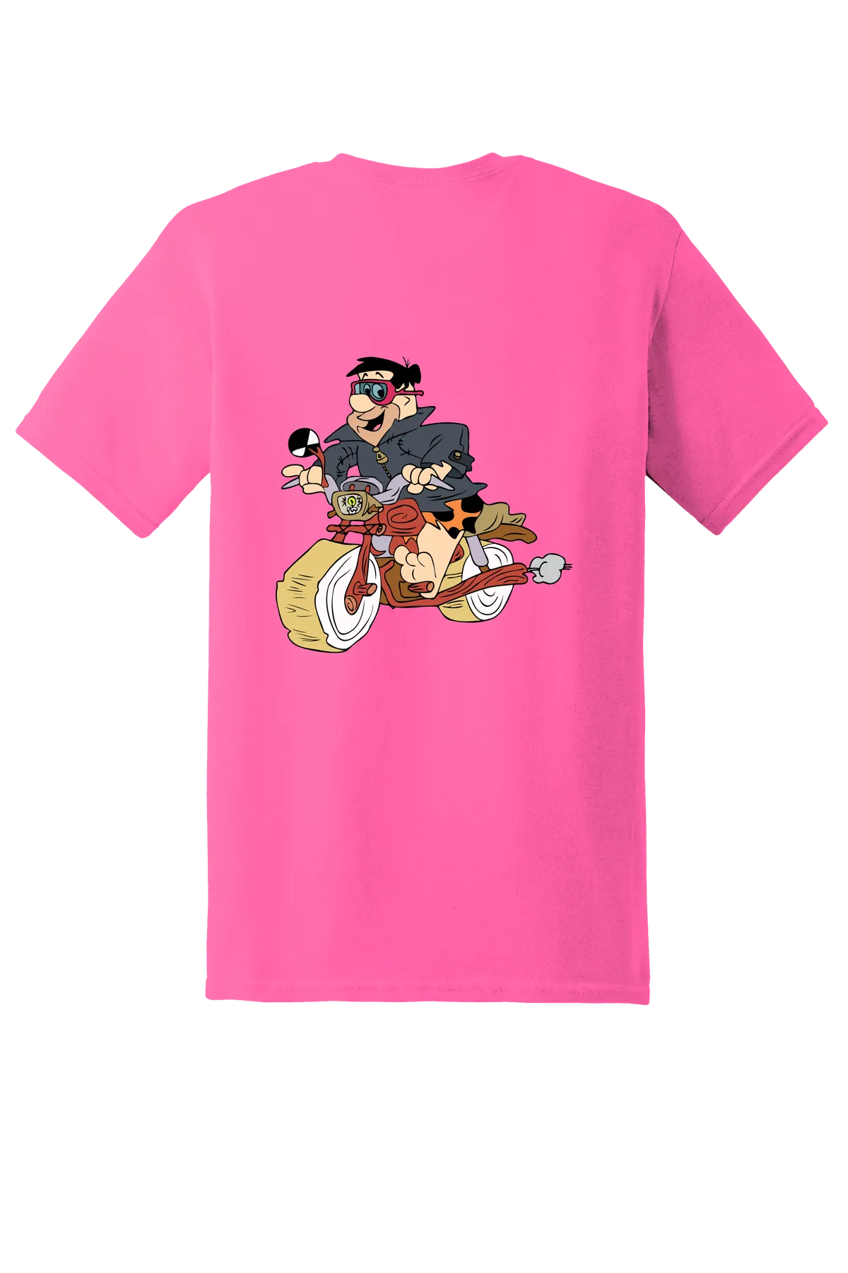 The Flintstones Fred 04 Tee, Safety Pink, back print