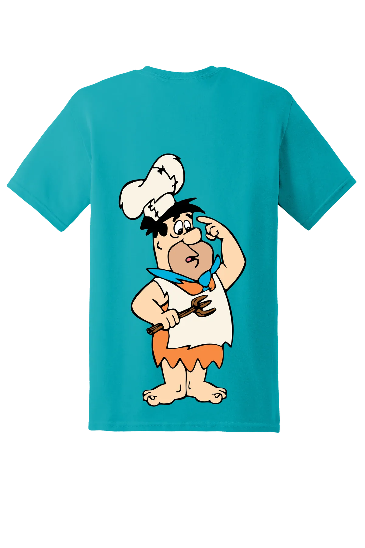 The Flintstones Fred 06 Tee, Tropical Blue, back print