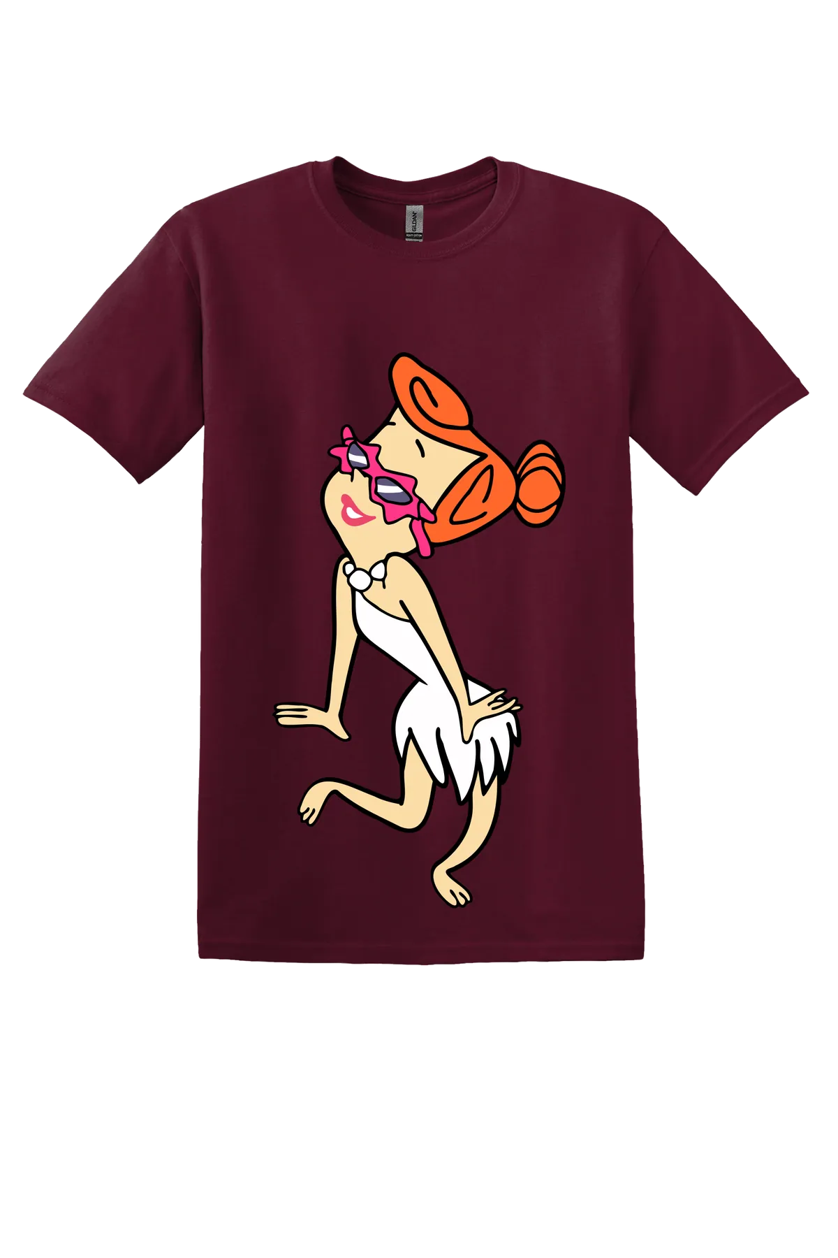The Flintstones Wilma 01 Tee, Maroon, front print